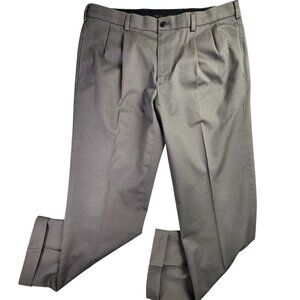 Brooks Brothers Advantage Chino Elliot Pleated Dress Pant Men 37 30 Gray Stretch